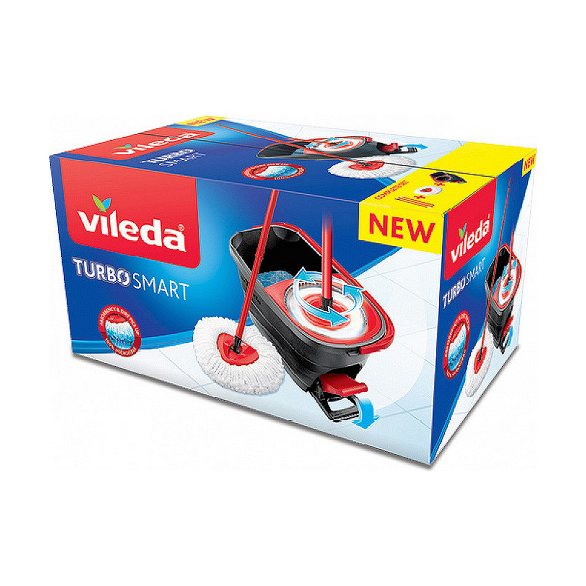 Mop with Bucket Vileda Turbo Smart Voor op de grond
